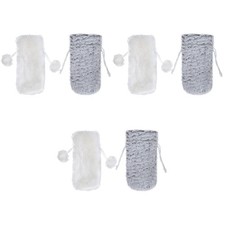 6 Pcs  1 Set Bottle Covers Festive Xmas Wine Bottle Pouches (White Grey)