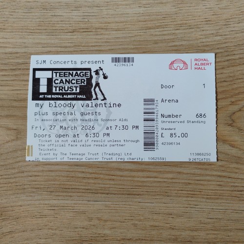 Bloody valentine gig ticket - valentine,