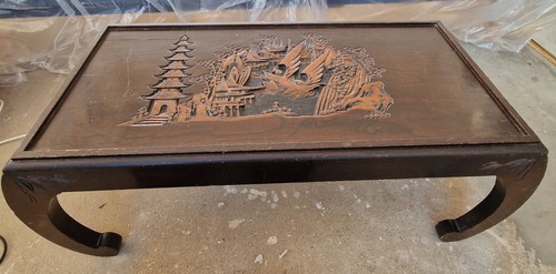 Oriental wood coffee table - oriental,
