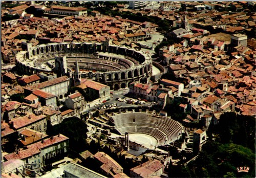 Arles france postcard aerial - france,