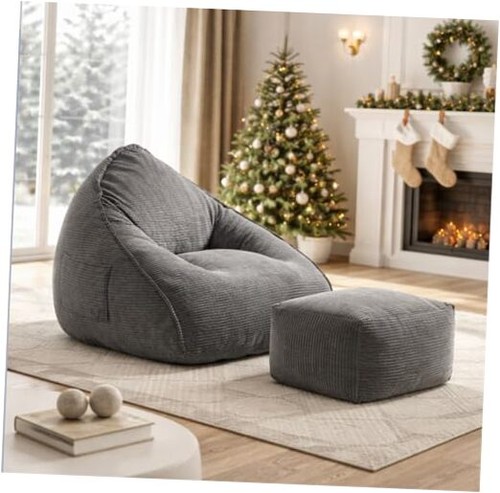 Bean bag chair with ottoman - chair,