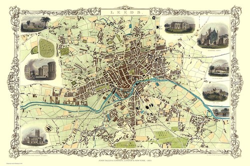 Old map leeds - map, by