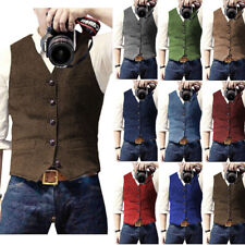 New Mens Vest Herringbone