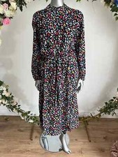 JOULES Zoey Shirt Dress Size 10 12 14 16 & 18 Navy Leopard Bee Print Frill Neck