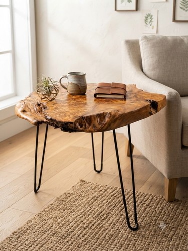 Side table tree slice solid - tree,