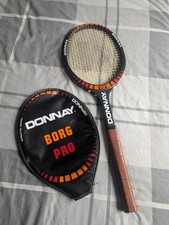 Vintage Donnay Borg Pro Tennis Racket With Cover  Collectable Rachet