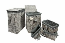 Woodluv grey wicker laundry - grey,