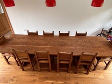 LARGE GNOMEMAN - Oak Dining Table And 12 Chairs. Mouseman interest.