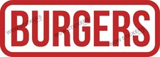 Burger text sign sticker - b,