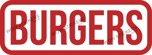 Burger text sign sticker - burger,