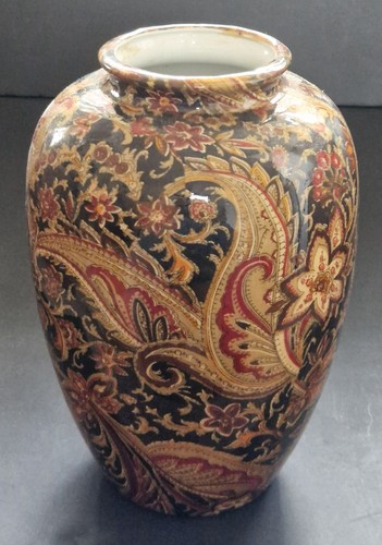 Vintage ceramic paisley vase - vintage,