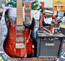 🎁 ELECTRIC GUITAR STARTER PACK 🎁 Ibanez Gio GRX70QA~Red ~Laney Amp, Bag, Tuner