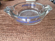 Two Large Mid-Century Advertising Ashtray for Senior Service - Glass - 17cm -
