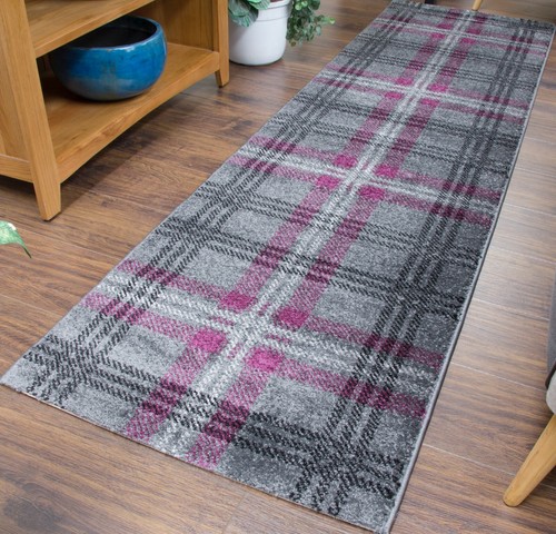 Silver tartan rug - tartan,