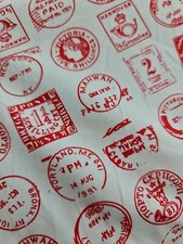 Retro Stamps Fabric Vintage