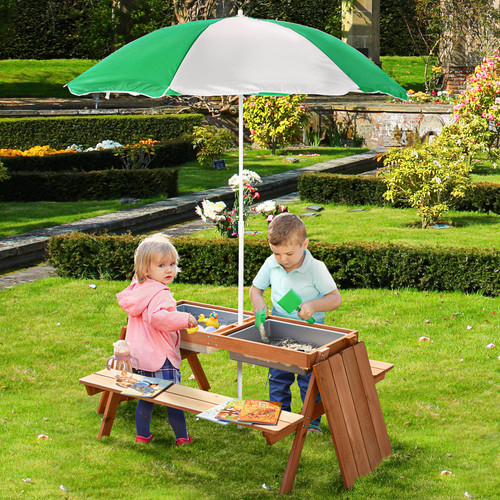 Wooden kids picnic - picnic, table,