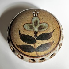 Small Pottery Vase Floral Frog