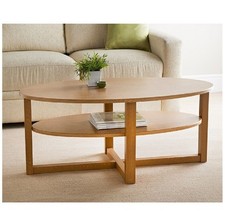 Oval Coffee Table Oak Effect