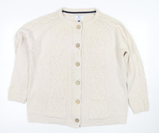 Country Rose Ivory Cable-Knit Cardigan XL