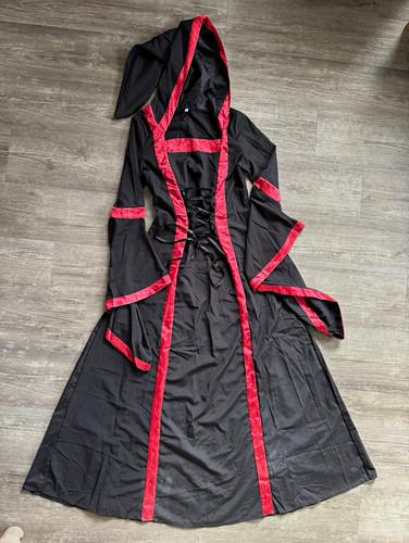 Black and red hooded