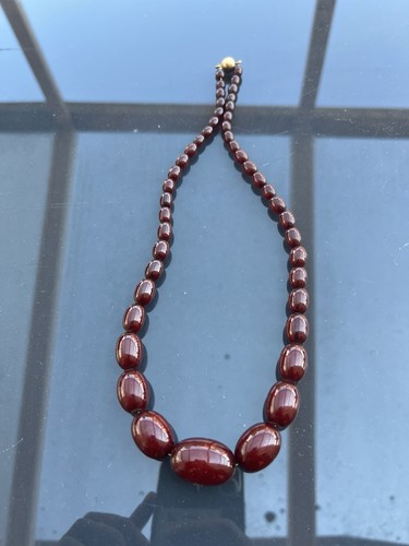 Cherry amber bakelite - cherry, necklace
