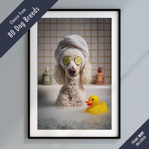 Funny dog bath print - print, –