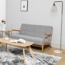 Wood Frame Upholstered Buttons Tufted Tub Armchair Fireside Sofa Settee Loveseat