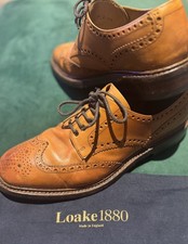 Loake 1880 Chester Tan Brown Leather Derby Brogue Lace Up Shoes UK 9 EU43