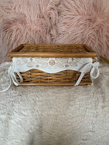 Vintage wicker storage basket - vintage,