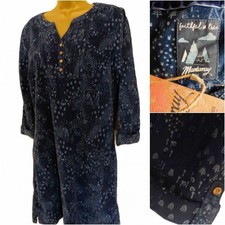 Mantaray needle cord blue tunic dress snowy forest design UK14 New with tags