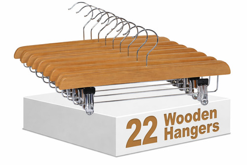 22x wooden coat hangers - wooden,