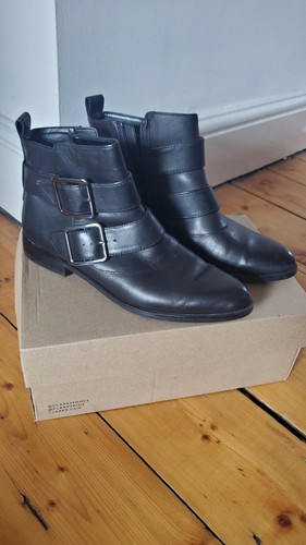 Clarks black leather - black, boots