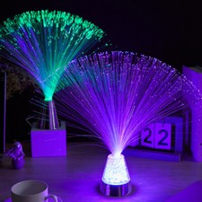 LED Multi Colour Changing Light Fibre Optic Fountain Night Lamp Decor NEW