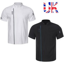 UK Unisex Summer Short Sleeve Chef Jacket Chef Restaurant Uniform with Pocket