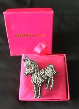 Butler & Wilson Sparkly Rhinestone Donkey Brooch Black White Fashion B&W Signed