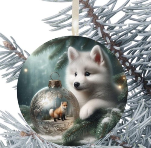 Samoyed dog hanging - dog, bauble