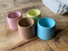 4 x Vintage Modern Melamine Melmex Gaydon Egg Cups 1960s Camping pink blue Green