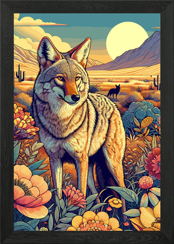 Coyote desert framed - in,