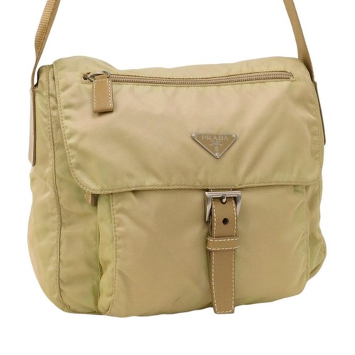 Prada beige tessuto nylon - beige, logo