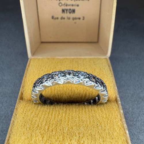 9ct white gold - white, ring