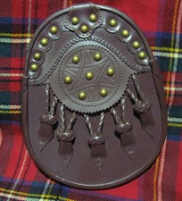 Brown Leather Sporran And Chain Waist Belt