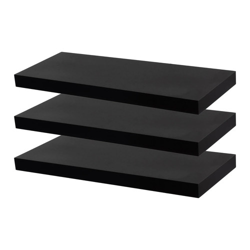 Black floating wall shelves - wall,