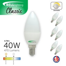 BELL Lighting E14 Dimmable Candle Bulbs | Warm + Cool White | 4.7W 470lm Light