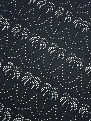 Black palm tree cambric - black,