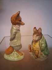2 X Beswick Samuel Whiskers & Foxy Gold Stamped Beatrix Potter BP2 1948-1972