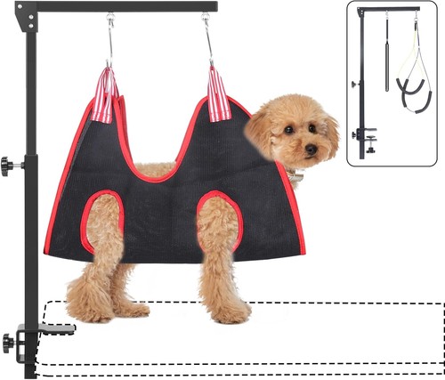 Adjustable dog grooming - adjustable, arm