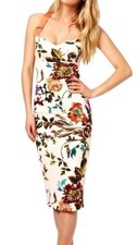 Ted Baker Amabel Floral Bodycon Midi Dress Size Uk 6
