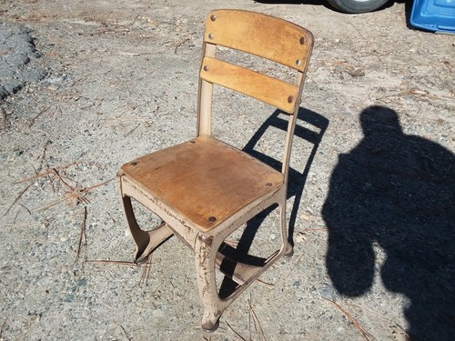 Vintage wood metal child - &,