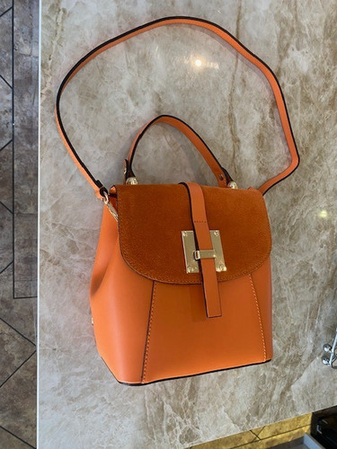 Italian leather orange - italian,