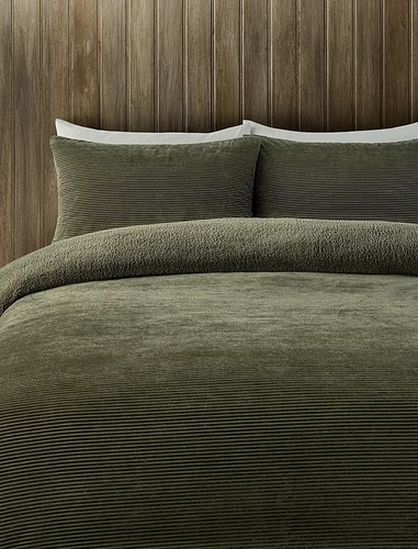 Green corduroy duvet set super - duvet,